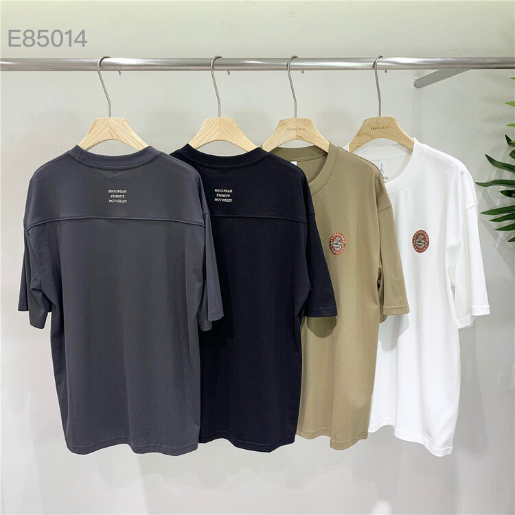 New year in early spring! [Yeji] small label embroidery micro wide crew neck comfortable breathable short sleeve T-shirt e85014# ZZL