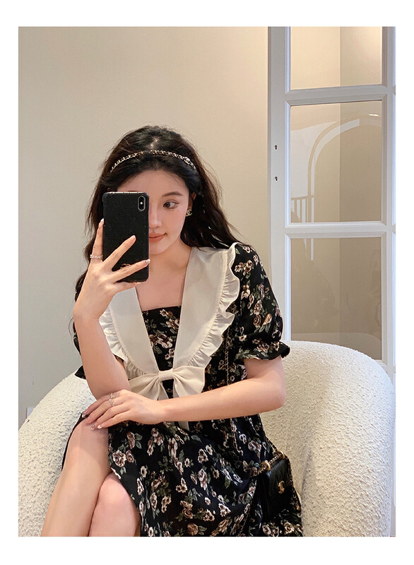 [jun.t] French slim floral dress 5952# PCZ