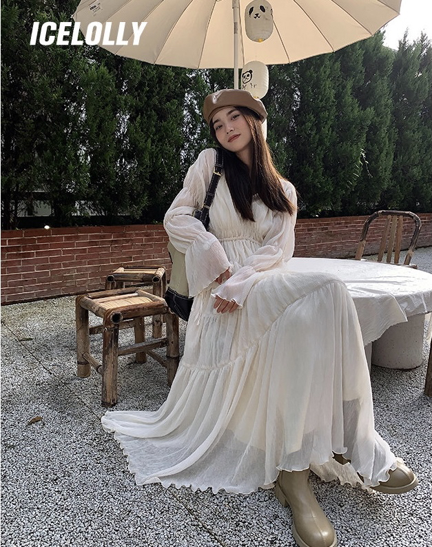 goods in stock! New year in early spring! [salmoka] fashion mid length dress + suspender dress two piece suit 5008# lwy