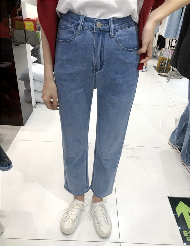 [Qiqi] ultra thin fabric basic versatile jeans 6182# cqw
