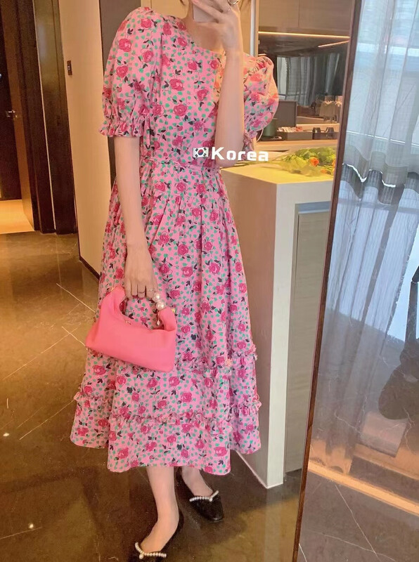 goods in stock! [AOT] sweet temperament floral dress 5180# XYY