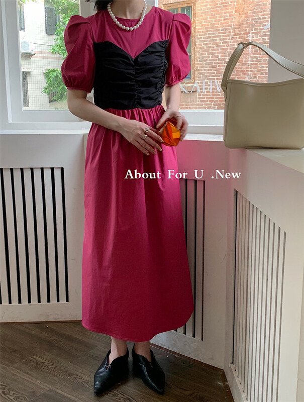 [about for u] gentle little woman pleated color matching dress (only skirts) 66196# lwy