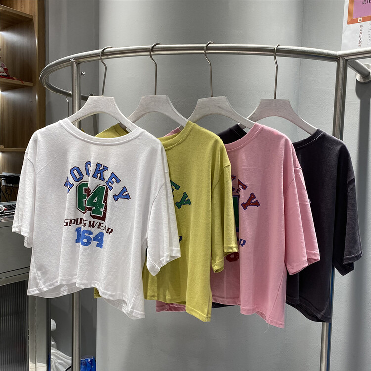 [miss happy] Korean loose print short sleeve T-shirt 6210# WPL