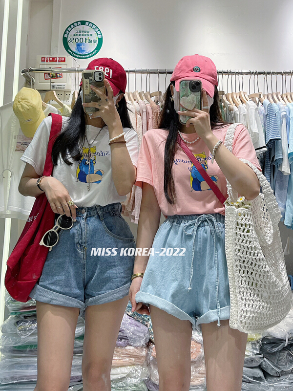 [Miss Korea] simple and versatile girls' short sleeved T-shirt (T-shirt only) 6703# HBx