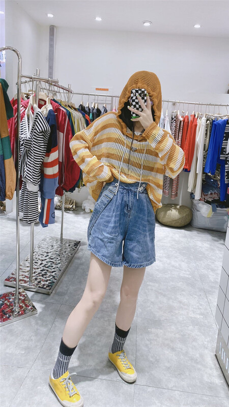 [Dani] Korean versatile loose denim suspenders 77612# zyh