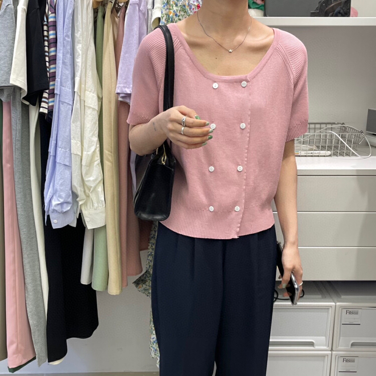 goods in stock! [we are] fashionable and versatile ice silk double breasted knitted cardigan (only knitted cardigan) 30032# ZSY