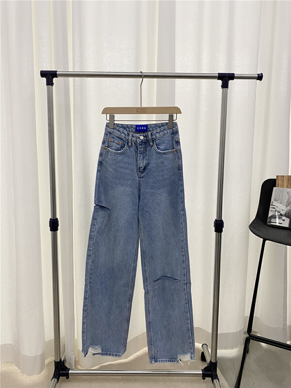 New year in early spring! [ecru] straight wide leg versatile jeans 21s112# zxl