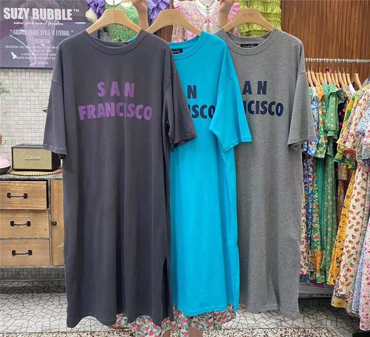 [N21] simple casual loose letter short sleeve dress 667# WPL
