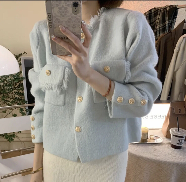 goods in stock! New year in early spring! [G.W] single breasted round neck pocket jacket 5021# zxx