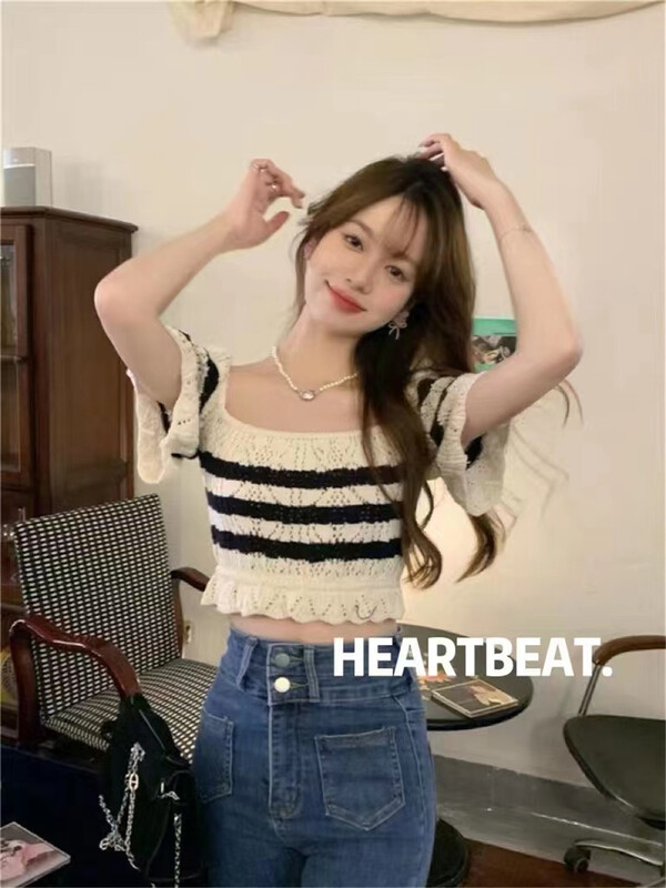 [hearteat] hollow out comfortable Korean sweater h4054# L