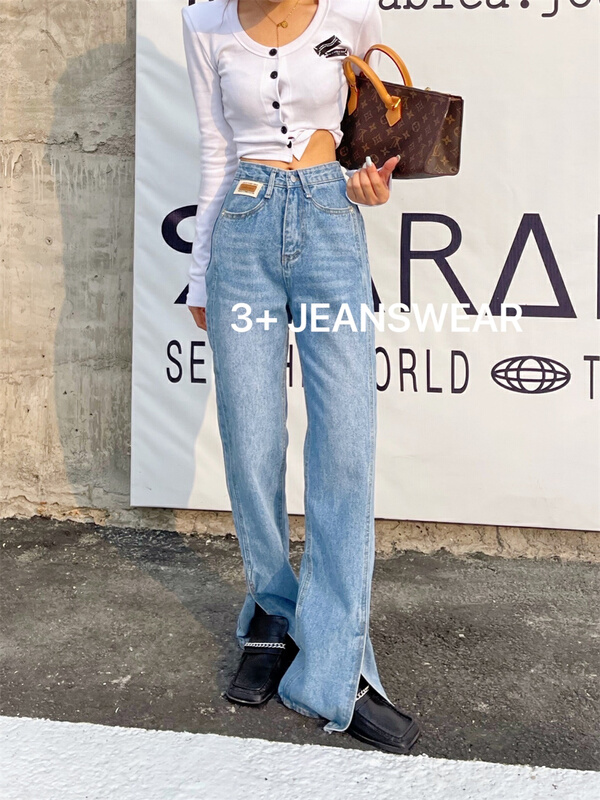 New in early summer! [3 +] personalized small label split jeans ys1-2026# ozq
