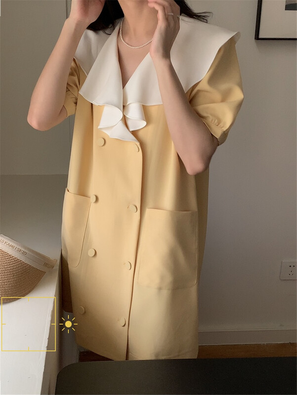 現貨!初夏上新！【GABRIELLE】時尚百搭撞色連衣裙  B2231#  ZXL