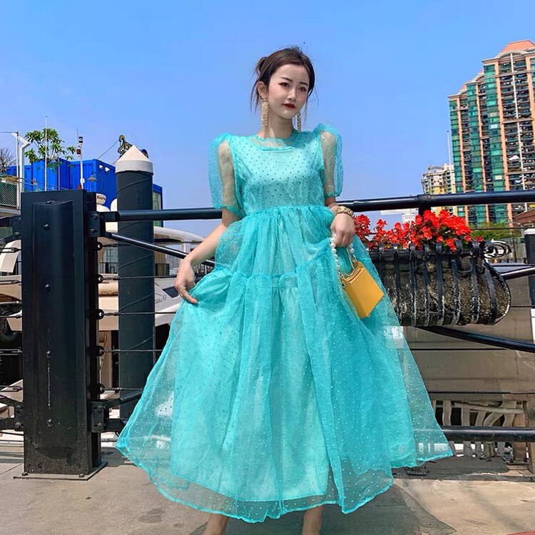 [Yingying new clothes] slim temperament, first love super fairy French court style fluffy dress 7085# Cl