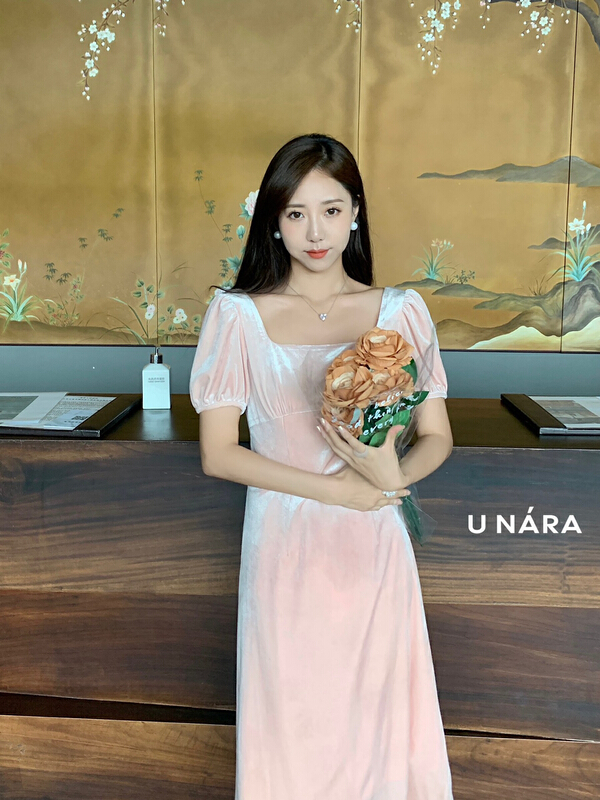 goods in stock! New in early summer! [u Nara] elegant French dress (with detachable neckline pearl) 81092# WPL