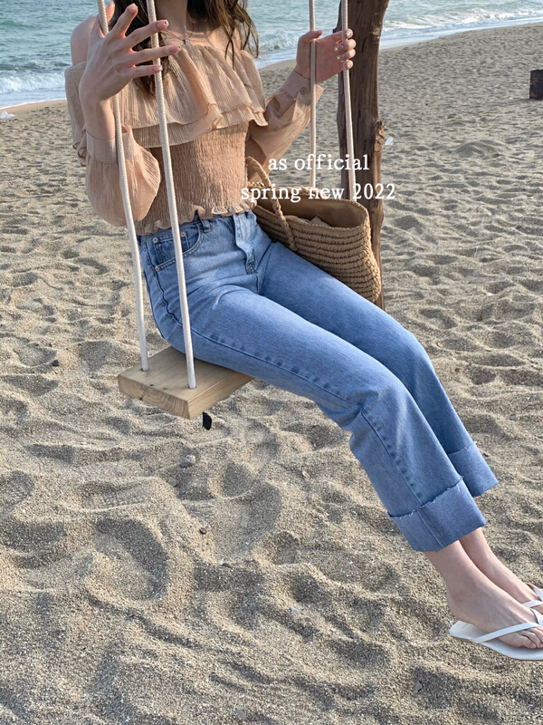 New year in early spring! [as] straight baggy casual jeans q9723# HBx