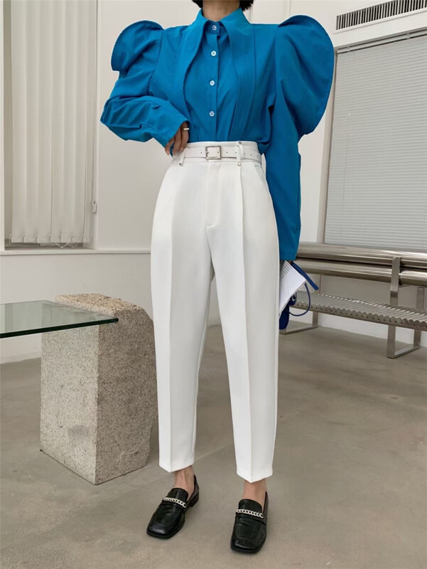 New year in early spring! [chenru] simple commuter nine point trousers (with belt) ys1-9939# hjy
