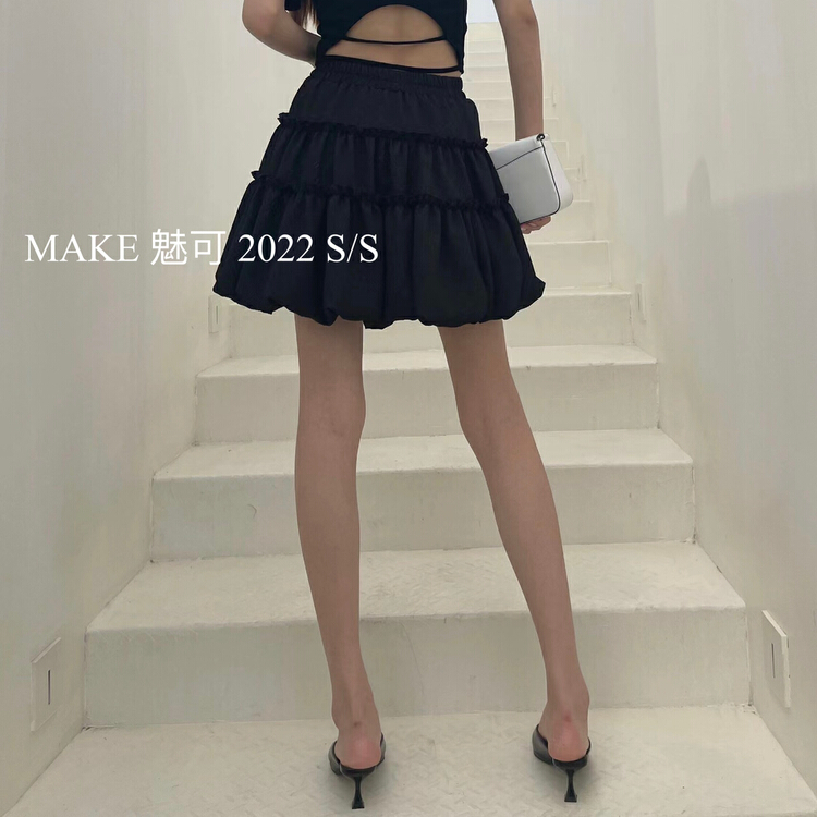 New in early summer! [make Meike] Korean pattern pleated lace bud version a skirt 8653# XJ
