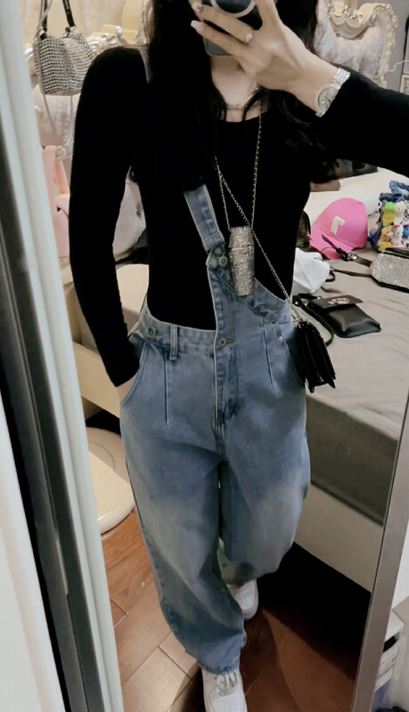 [dressery] versatile two-piece design strap pants (with strap) 6028# ozq