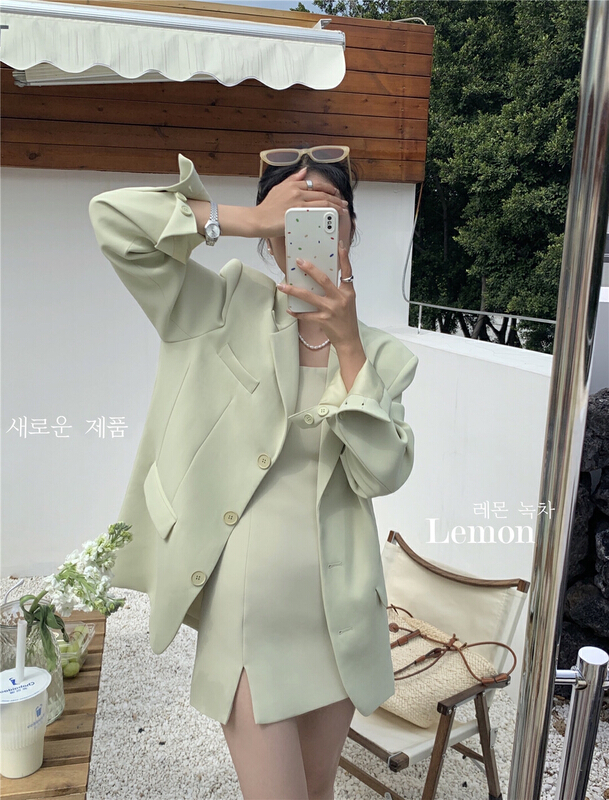 New year in early spring! [lemon green tea] Korean style versatile suit 2017# hjy