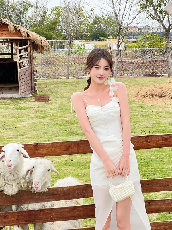New year in early spring! [Joyce stang] Korean style gentle suspender dress ys1-070# JJ