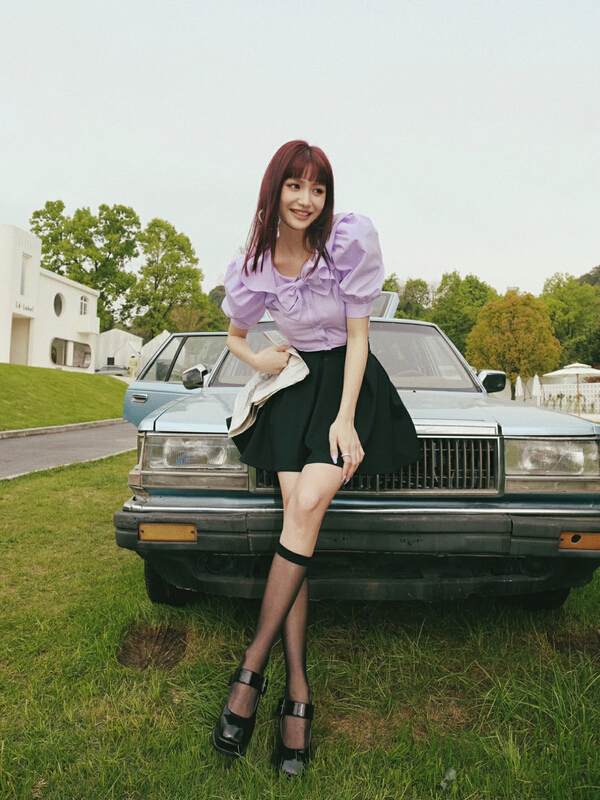 [Alala emelia] niche design bow bubble sleeve shirt (with detachable bow) s1618a# JJ