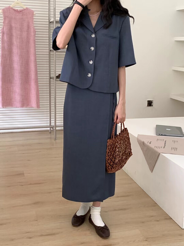goods in stock! New in early summer! [Tn] temperament fashion suit + slim skirt suit l8149# cqw