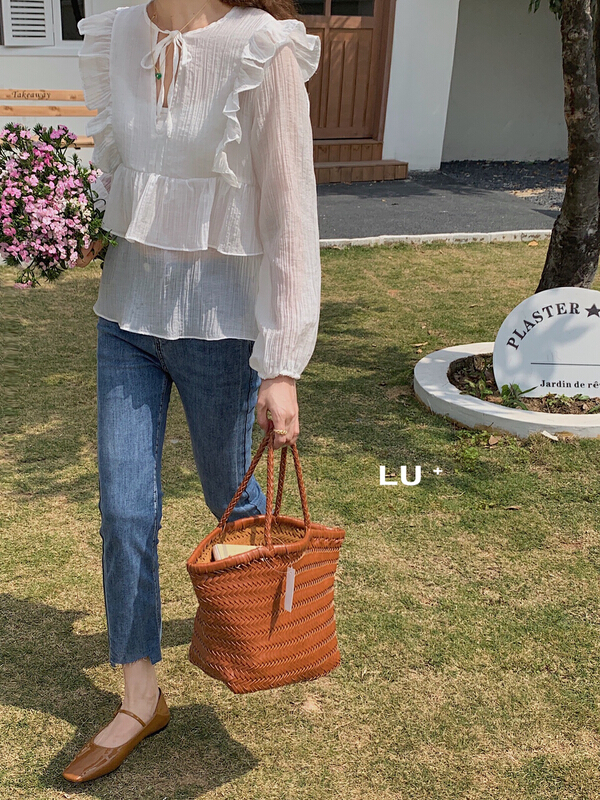 [Lu +] Korean sweet Ruffle doll shirt 5551# hjy