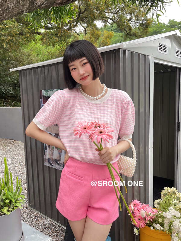 [s.room] round neck stripe fashion sweater (excluding necklace) 7113# LSL