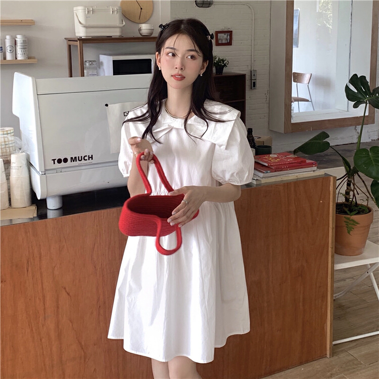goods in stock! New in early summer! [timely rain] Korean fashion solid color simple dress 65522# WPL