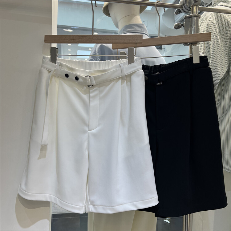 New in early summer! [young] comfortable and versatile casual shorts with small waist and head design (belt can't be removed) 1020# ZZL