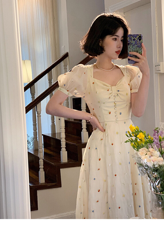 [L.L studio] Korean version waist closing and thin dress 7645# PCZ