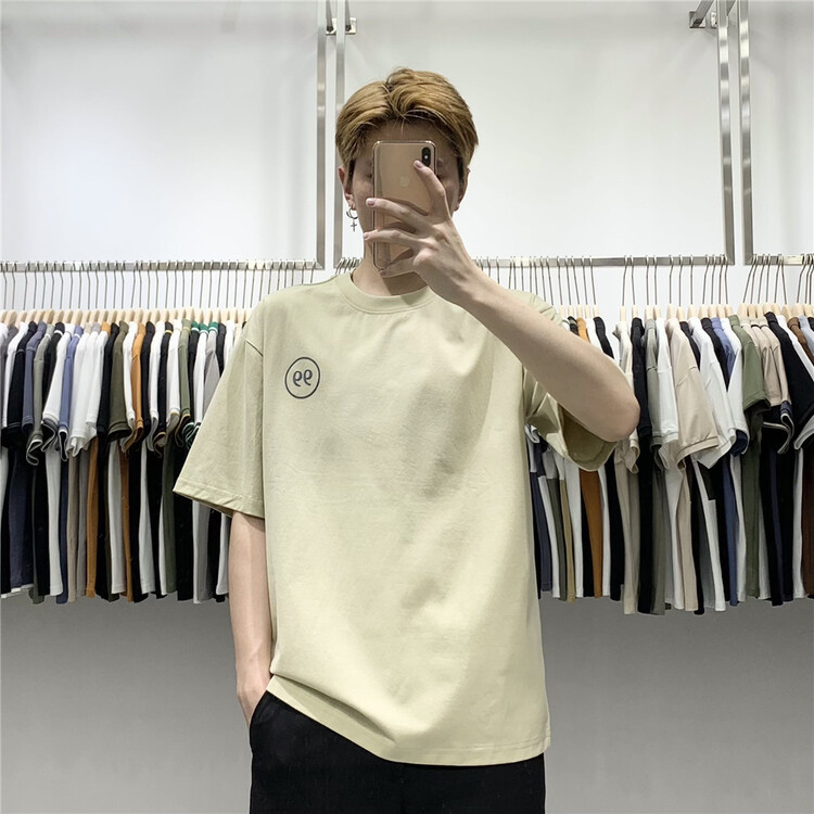 New in early summer! [wild club] round neck loose print short sleeve T-shirt c30021# ZZL