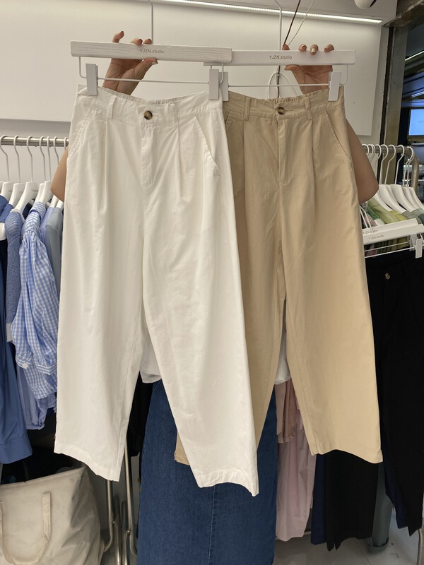 New in early summer! [within the world] simple, loose, retro and slim casual pants 5801# LSW
