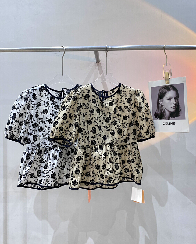 New in early summer! [sun] vintage print fashion blouse sy7326# lwy