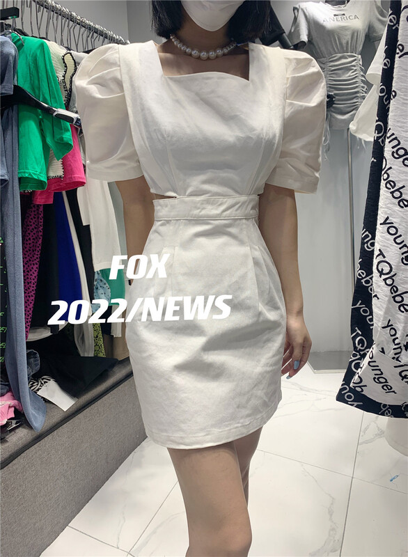 [fox] waistless short sleeved dress 53080# WTT