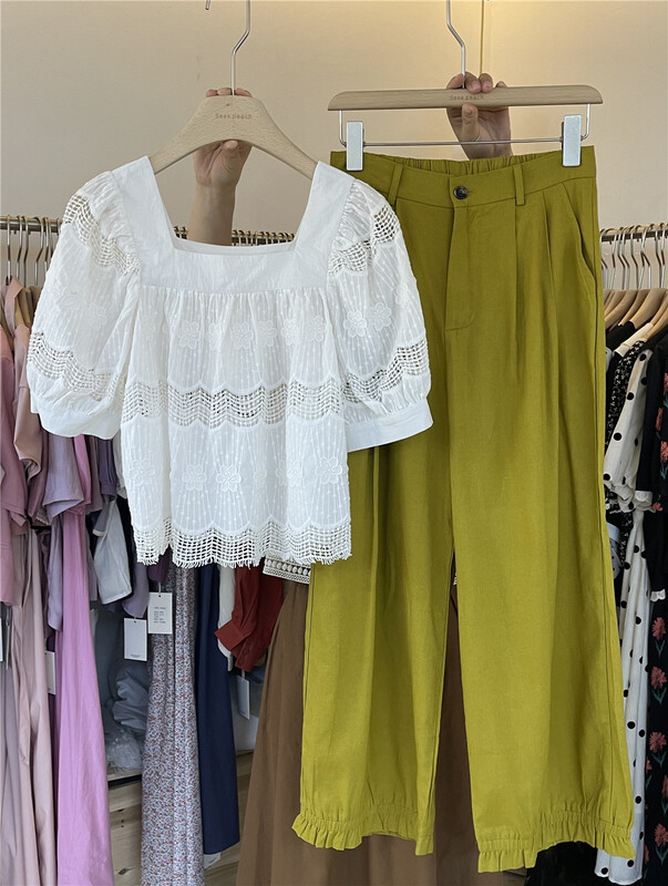 [seek peach] Korean version solid color pleated shirt 5259# ll