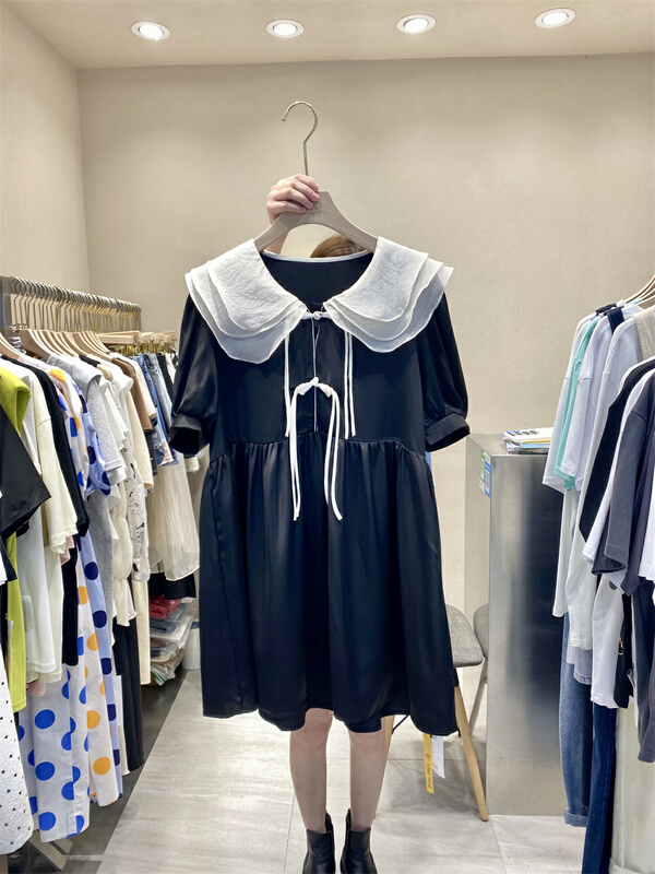 【K】 Korean doll collar color matching dress 5198# JJ