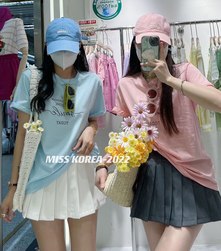 [Miss Korea] simple and versatile short sleeve T-shirt 6701# HBx