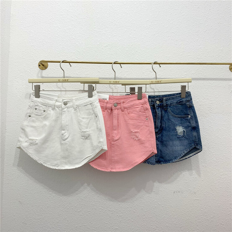 [u.she] Korean casual slim denim skirt 86611# cqw