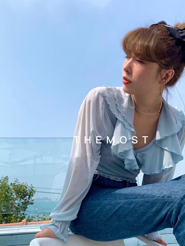 New year in early spring! [the most] Lapel irregular lace up blouse a9579# HBx