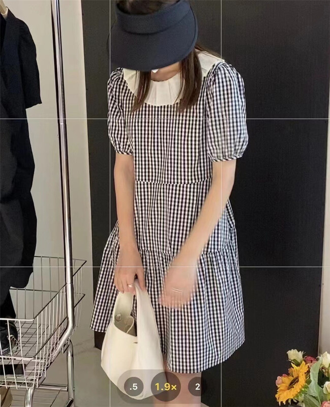 [Han C family] age reducing Plaid slim dress 8137# PCZ