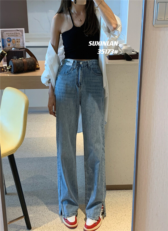 Big pop at the stall! [suxinlan] summer Korean version of foreign style high mop jeans 35173# LSL