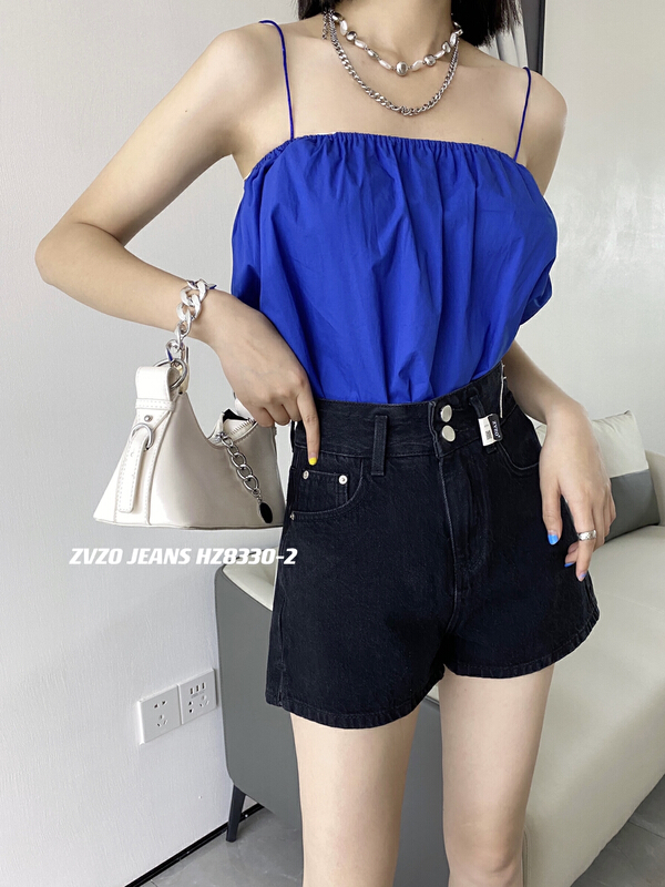 New in early summer! [zvzo] Korean high waist loose and versatile commuter denim shorts hz8330# CLS