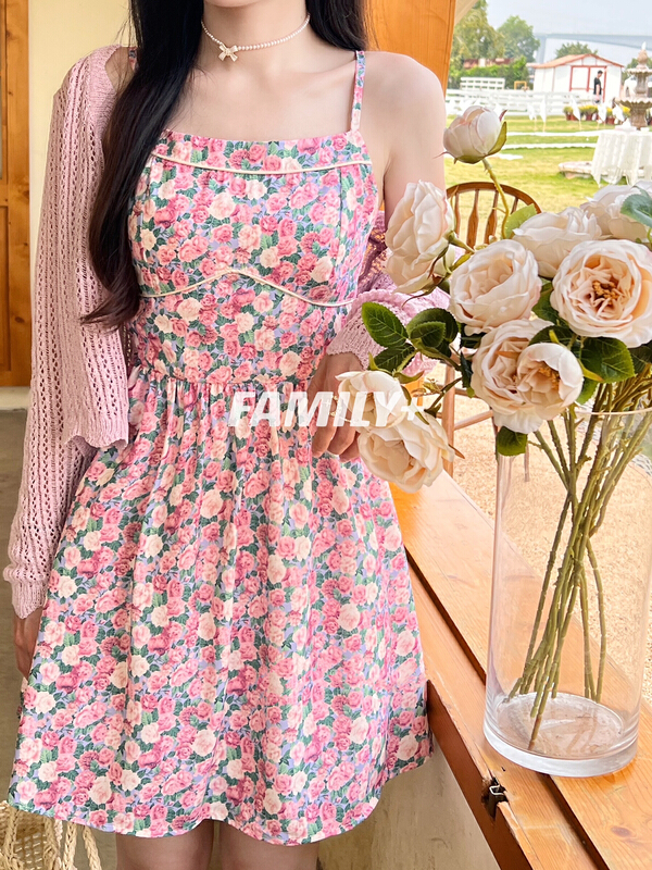 [family +] light mature temperament little woman Chiffon floral dress 22366# ozq