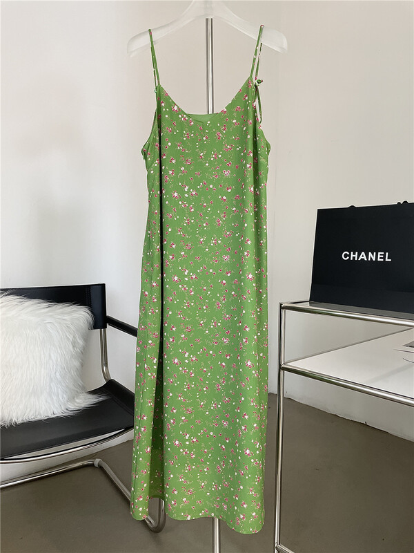 [lemon tree] small fresh adjustable suspender floral dress 66261# XYY