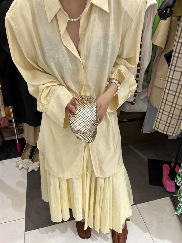 [miss coffee] simple and fashionable single breasted shirt 6860# XYJ