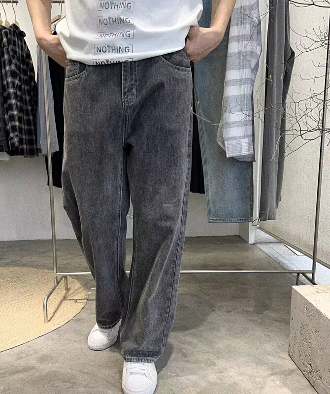 [oct.secisland] straight tube loose slub texture jeans k77# PxQ