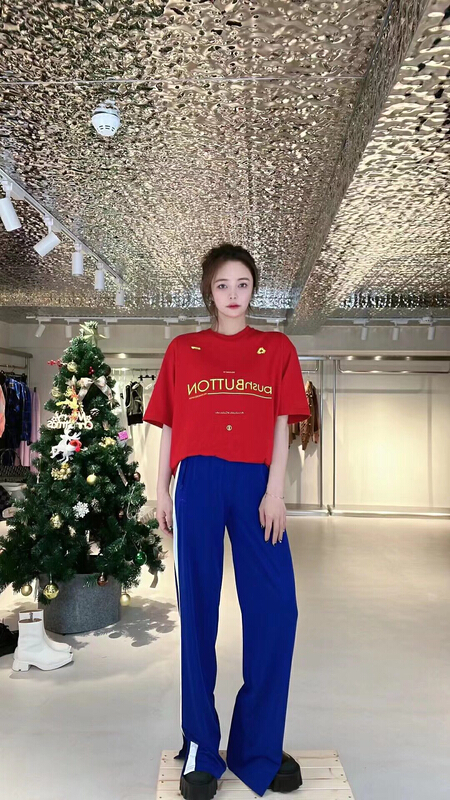 [Nancy] fashionable and versatile letter printed short sleeve T-shirt 8866# WPL