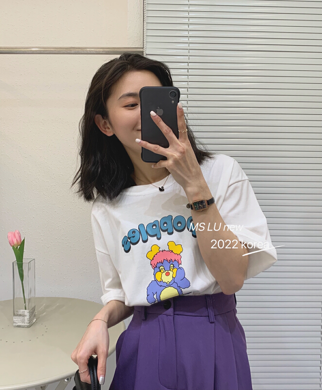 goods in stock! [Xiaoxiaojia] cartoon printing fashion short sleeve T-shirt 80236# WTT