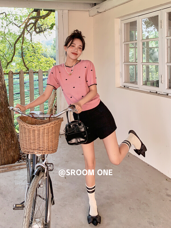 goods in stock! New year in early spring! [s.room] small fragrance roving woven solid color casual shorts sh8886# LSL